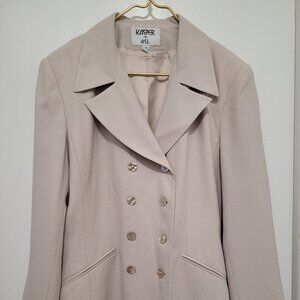 Kasper size 16 Blazer Women Plus Size 16  Polyester Dark Cream Button Linen